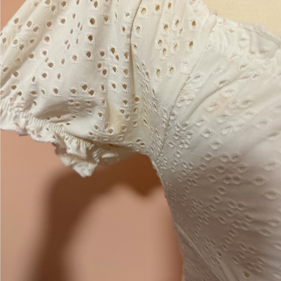 Aeropostale Solid Scoop-Neck Eyelet Fit & Flare Dress Sz Small - Picture 6 of 9